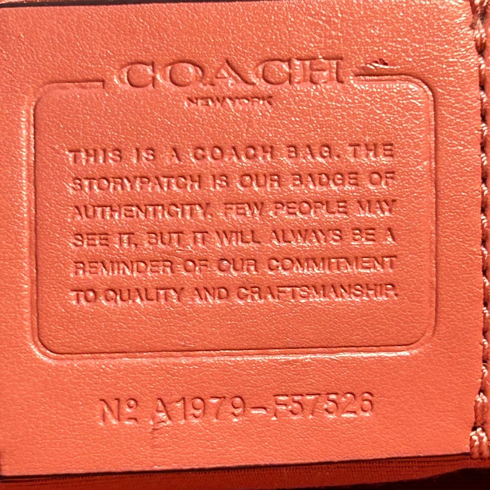 Coach Ava Tote Coral Pink Crossgrain Leather Shoulder Bag F57526 Gold Hardware - Picture 8 of 13